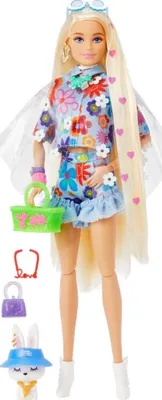 Image de Barbie Poupée extra Flower Power, poupée à habiller, poupée de mode