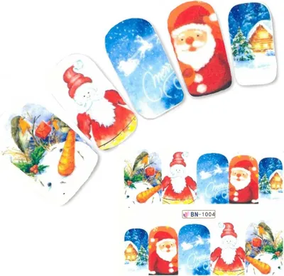 Produktbild von Tattoo Nail Art Nikolaus Weihnachten Schneemann Aufkleber Nagel Sticker