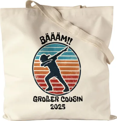 Produktbild von Bääm! Großer Cousin 2025 Jutebeutel Ankündigung Dab Geburt Nachwuchs Schwangerschaft