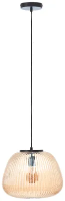 Produktbild von Brilliant Lampe Kaizen Pendelleuchte 35cm amber-bernstein/schwarz matt Kunststoff braun 1x A60, E27, 40 W
