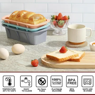 3 Stück Flexible Silikon Brotform zum Backen
