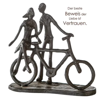 Immagine prodotto di Gilde Skulptur, "Pair on Bike", Fahrradmotiv, Paarmotiv, Eisen, braun, VE 1, L. 8 cm, B. 15 cm, H. 15 cm 74610 4001250746102