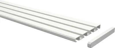 Produktbild von Interdeco Gardinenschiene / Vorhangschiene Aluminium Weiß, Typ Slimline, 3-/4-läufig Wendeprofil, 400 cm