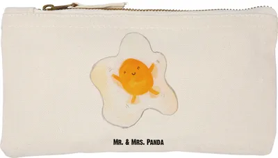 Produktbild von Mr. & Mrs. Panda Federtasche Spiegelei Ei Größe S Klein - Weiß - Geschenk, Tag, kosmetiktäschchen, Liebe, Pouch, Stoffbeutel, Schön, Lustige Sprüche, Kulturbeutel