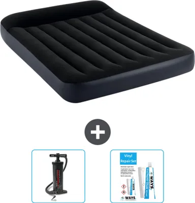 Produktbild von Intex Airbed – Doppelbett – 137 x 191 x 25 cm – Dunkelblau – Im Lieferumfang enthalten Pumpe en Reperaturset