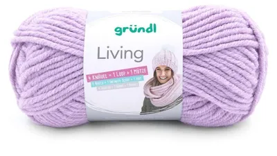 Produktbild von Gründl Wolle Living, 100 gr., tolle Schal- und Mützenwolle,  80 % Polyacryl/20% Polyamid flieder (03)