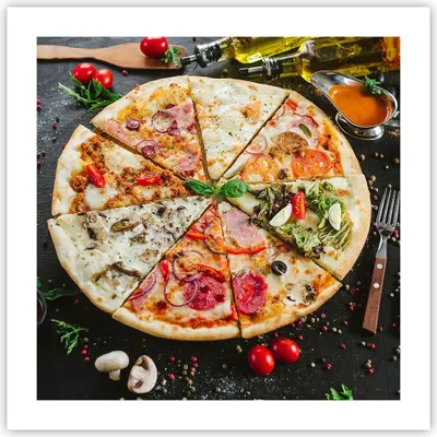 Produktbild von Poster - Poster ohne Rahmen - Pizza Käse Tomaten - 50x50 cm - Wand Bild - Wanddeko - Wandbilder - Kunstposter - Wandposter - Bilder - Kunstdruck - Wanddekoration - Wandbild - P2XAC50x50-4118