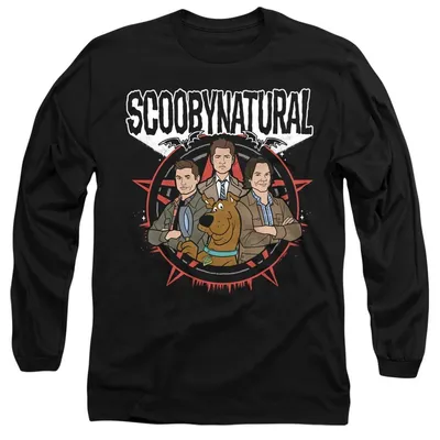 Image de T-shirt "Scoobynatural" pour hommes/femmes, coupe unie, manches longues, modèle TV37586 (Taille M), couleur noire