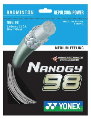 Produktbild von YONEX NANOGY 98 Badmintonsaite, silbergrau, 10m