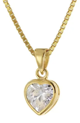 Produktbild von trendor Damen-Anhänger Gold 333 Zirkonia Herz mit vergoldeter Kette