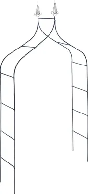 Obrázek produktu pro Zahradní pergola – růžový oblouk – kov, výška 255 cm – opora pro popínavé rostliny a růže – černá