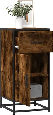 Produktbild von Sideboard Räuchereiche 35,5x35x76 cm Holzwerkstoff und Metall