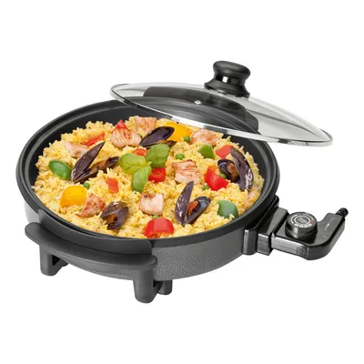 Produktbild von Clatronic Partypfanne | Multifunktionspfanne zum Kochen, Braten, Dünsten und Warmhalten | Antihaftbeschichteter Bräter | Inkl. Glasdeckel | PP 3401