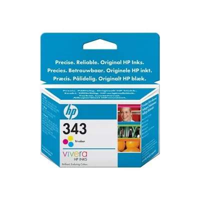 Produktbild von HP 343 Cyan/Magenta/Gelb Original Tintenpatrone, Standardertrag, Cyan, Magenta, Gelb, Tinte auf Farbstoffbasis, 1 Stück(e), 330 Seiten