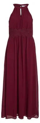 Immagine prodotto di Abito lungo Vila Damen Vimilina con spalline sottili, modello "Noos", colore Cabernet/Dettagli: elastico, taglia 42