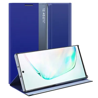 Obrázek produktu pro Galaxy Note 10+ Plus Pouzdro, Slim Flip Kožené Pouzdro s Okénkem a Stojánkem pro Samsung Galaxy Note 10 Plus / Note 10+ 5G modré