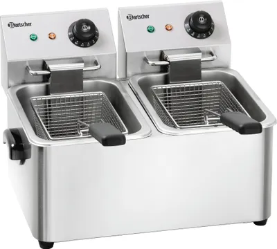 Produktbild von Bartscher Doppel-Fritteuse "SNACK II", LxBxH: 4x4,35x3,15 cm; A162412E