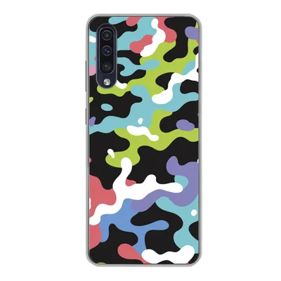 Produktbild von MuchoWow® Handyhülle Schutzhülle Hülle für Samsung Galaxy A50 Buntes Camouflage-Muster Silikon Softcase Handy Hülle - Mobiltelefonhülle