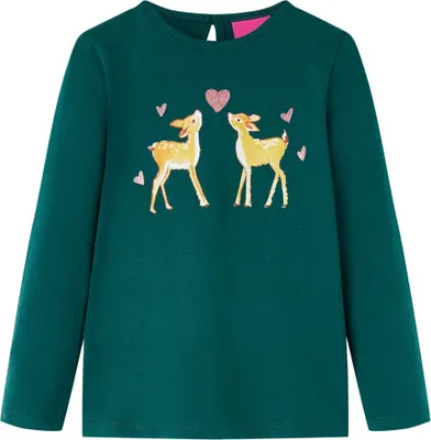 Produktbild von Kinder-Langarmshirt Dunkelgrün 116