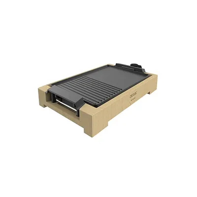 Productafbeelding van Cecotec Elektrische grillplaat Tasty&Grill 2000, bamboe, zwart
