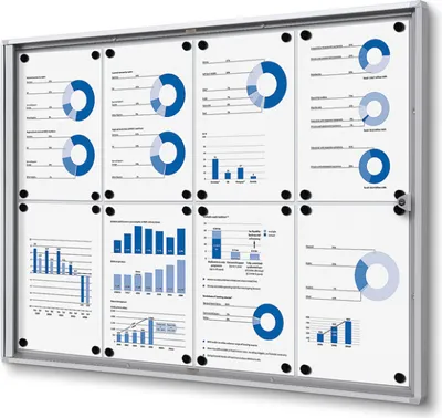 Produktbild von Showdown Schaukasten für Innen  Economy SCXS - 8x DIN A4 - Aluminium - Silber