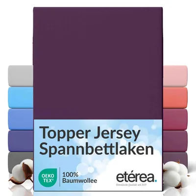 Immagine prodotto di Lenzuolo con angoli in jersey Etérea 140x200 - 160x200 cm – 100% cotone, indeformabile e di facile manutenzione - Colore prugna