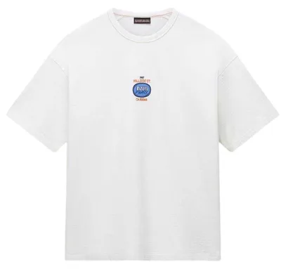 Produktbild von Napapijri - "Krous" T-Shirt für Herren, Übergroß GT18553 (M) (Weißreiher)