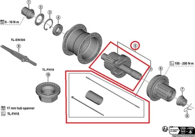 Zdjęcie produktu dla Oś piasty SHIMANO FH-U6060 [135 mm] – precyzyjna praca i wysoka stabilność