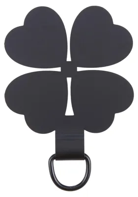 Image de Pour smartphones Lanyard en métal à quatre feuilles pour téléphone portable - Anneau de fixation Noir