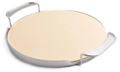 Zdjęcie produktu dla Elzusha - Kamień do pizzy o średnicy 33,52 cm z metalowym uchwytem - do piekarnika i grilla