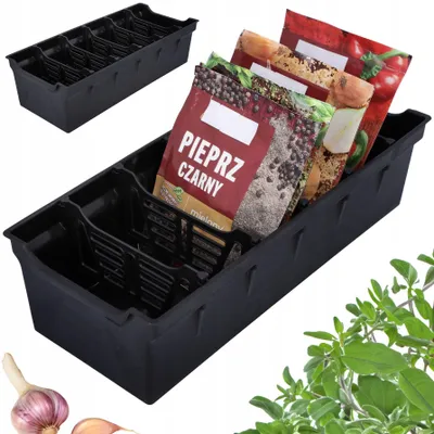 Produktbild von Cadro Küchenorganizer Gewürzbehälter für Schubladen Schwarz