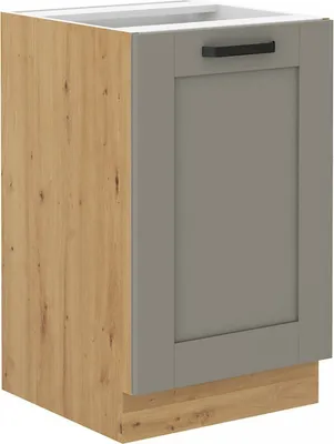 Produktbild von Waschbeckenunterschrank LAILI – Breite 50 cm, Hellgrau / Eiche Artisan