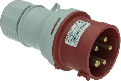 Produktbild von CEE Stecker 16A 5-polig Starkstrom IP44 400V 6h Rot