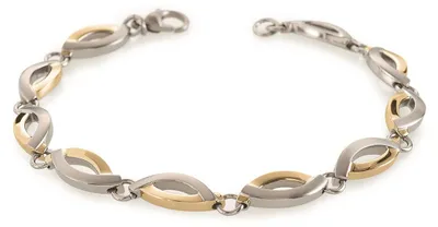 Produktbild von Boccia Armband 03001-02 Reintitan bicolor teilgoldplattiert