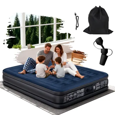 Productafbeelding van Luchtbed - Enkel luchtmatras - Zelfopblazend - Ingebouwde elektrische pomp - 190 x 99 x 38 cm