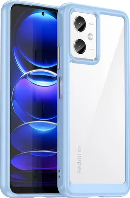 Produktbild von Xiaomi Poco X5 Hülle, Klar Rückseite Stoßfeste TPU Silikon Bumper Schutzhülle für Xiaomi Poco X5/Redmi Note 12 5G Blau