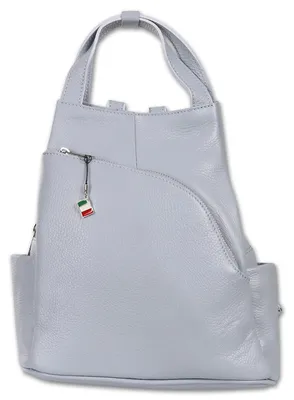 Image de Sac à dos Florence pour femme en cuir véritable, sac à dos de ville bleu clair D2OTF613H
