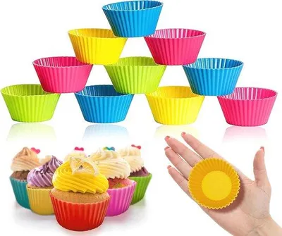 Produktbild von Famanu Muffinförmchen und Cupcakeformen - Wiederverwendbar, Antihaft und Spülmaschinenfest (12 Stück)