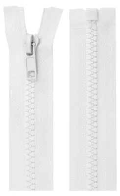 1 Reißverschluss Profil 5mm 55 cm teilbar weiß