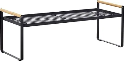 Produktbild von Organizer, Gewürzregal für Schrankständer, Besteckhalter für Schrank, Arbeitsplattenorganizer und Aufbewahrung für Küche, Badezimmer und Büro (Schwarz, 20 Zoll)
