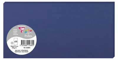 Zdjęcie produktu dla Clairefontaine Karty pyłkowe DL 106x213mm 210g błękit królewski 25 szt