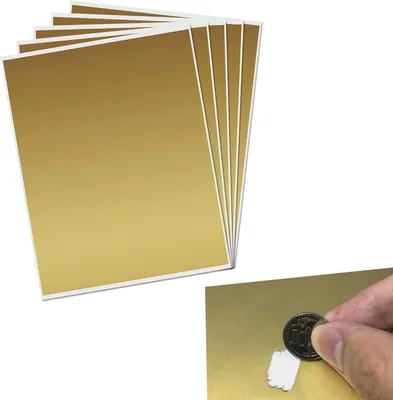 Immagine prodotto di Vellen - Set di 5 fogli - 235 x 200 mm - Adesivi grattabili grandi - Oro