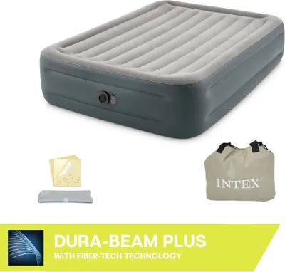Produktbild von Intex Luftmatratze - Essential Rest - 2-Personen - 152x203x46 cm (BxLxH) - Grau - Eingebaute Motorpumpe