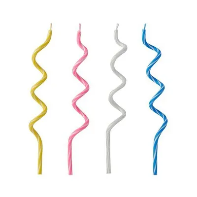 Produktbild von Geburtstagskerzen 12,5 cm farbig sortiert "Spirale"