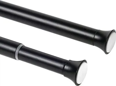 Immagine prodotto di Famanu, asta per tende a scomparsa - non richiede foratura - colore nero - lunghezza regolabile da 70 a 120 cm