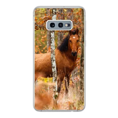 Produktbild von MuchoWow® Handyhülle Schutzhülle Hülle für Samsung Galaxy S10e Pferd - Wald - Braun Silikon Softcase Handy Hülle - Handy