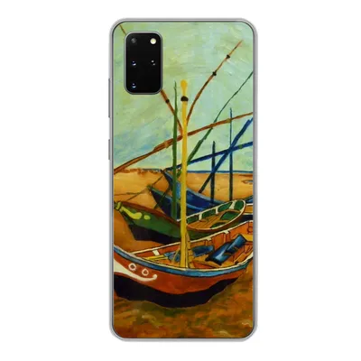 Produktbild von MuchoWow® Handyhülle Schutzhülle Hülle für Samsung Galaxy S20 Plus Fischerboote am Strand - Vincent van Gogh Silikon Softcase Handy Hülle - Hartschale