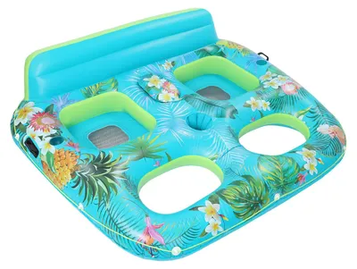 Produktbild von Aufblasbare Pool-Lounge für 2 Personen - Wasserliege - Getränkehalter - PVC 0,4 mm - 205 x 168 x 60 cm