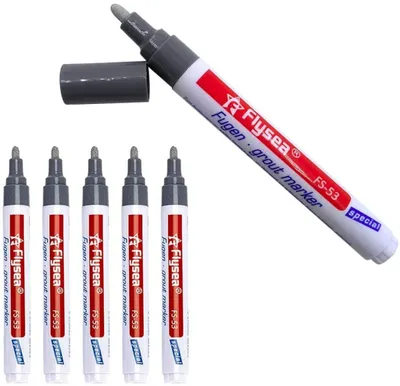 Obrázek produktu pro Balení 6 kusů spárovací pero, spárovací pero na obklady, pero na obnovu spár, opravné pero na dlaždice, pero na opravu spár s náhradním hrotem, opravný fix na obklady, stěny, podlahy (šedá)