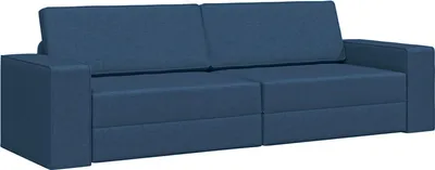 Zdjęcie produktu dla vidaXL Rozkładana sofa, granatowa, 245 x 78 x 77 cm, materiał